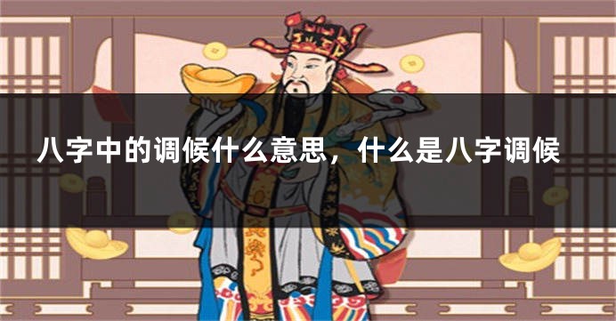 八字中的调候什么意思，什么是八字调候