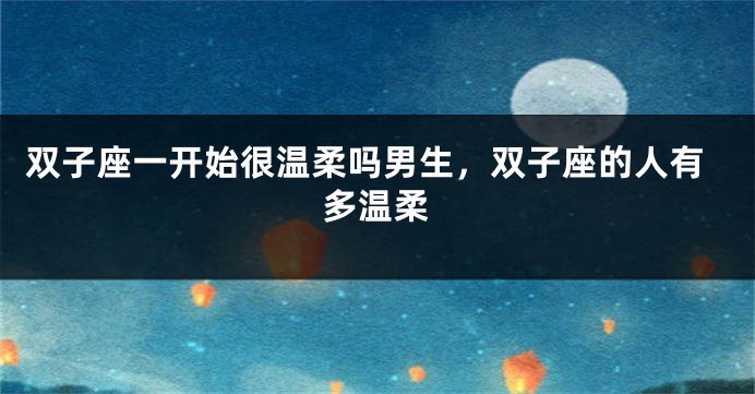 双子座一开始很温柔吗男生，双子座的人有多温柔