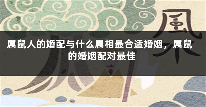 属鼠人的婚配与什么属相最合适婚姻，属鼠的婚姻配对最佳