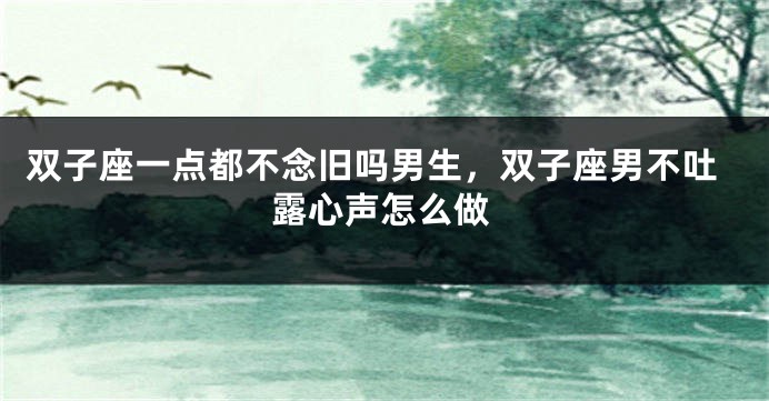 双子座一点都不念旧吗男生，双子座男不吐露心声怎么做