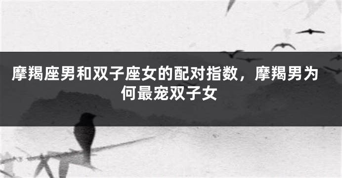 摩羯座男和双子座女的配对指数，摩羯男为何最宠双子女