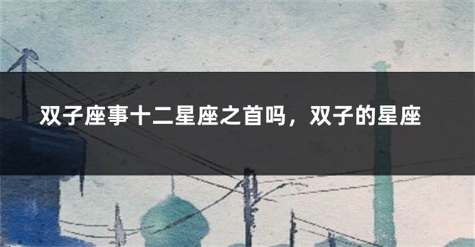 双子座事十二星座之首吗，双子的星座