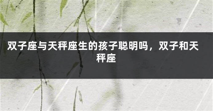 双子座与天秤座生的孩子聪明吗，双子和天秤座