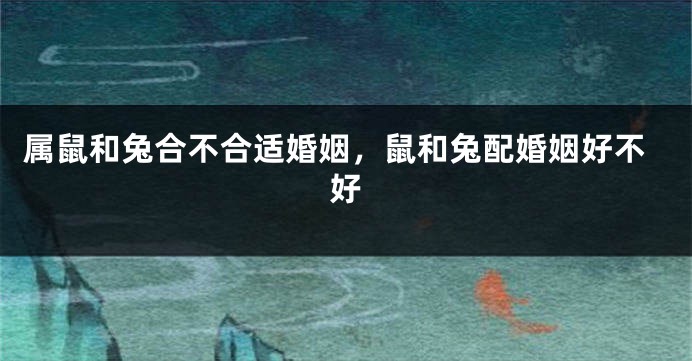 属鼠和兔合不合适婚姻，鼠和兔配婚姻好不好