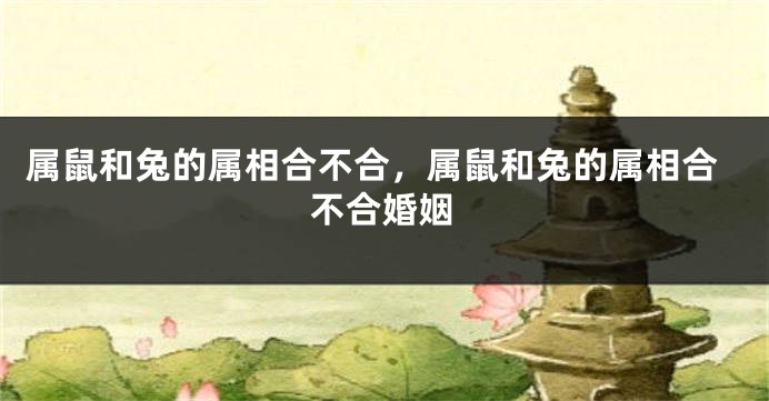 属鼠和兔的属相合不合,属鼠和兔的属相合不合婚姻