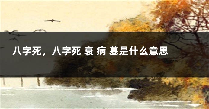 八字死，八字死 衰 病 墓是什么意思