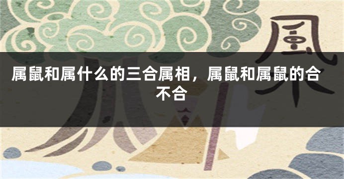属鼠和属什么的三合属相，属鼠和属鼠的合不合