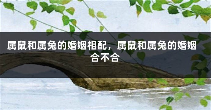 属鼠和属兔的婚姻相配，属鼠和属兔的婚姻合不合