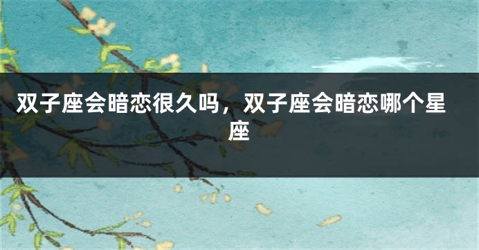 双子座会暗恋很久吗，双子座会暗恋哪个星座