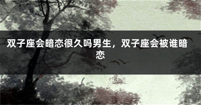 双子座会暗恋很久吗男生，双子座会被谁暗恋