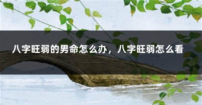 八字旺弱的男命怎么办，八字旺弱怎么看