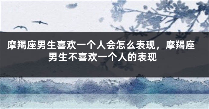 摩羯座男生喜欢一个人会怎么表现，摩羯座男生不喜欢一个人的表现