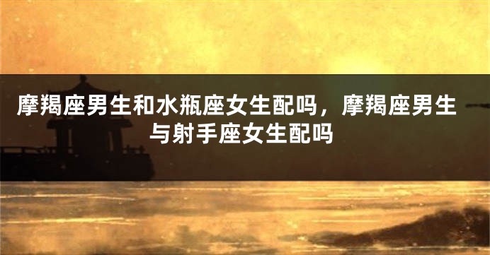 摩羯座男生和水瓶座女生配吗，摩羯座男生与射手座女生配吗