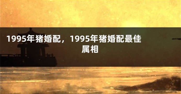 1995年猪婚配，1995年猪婚配最佳属相