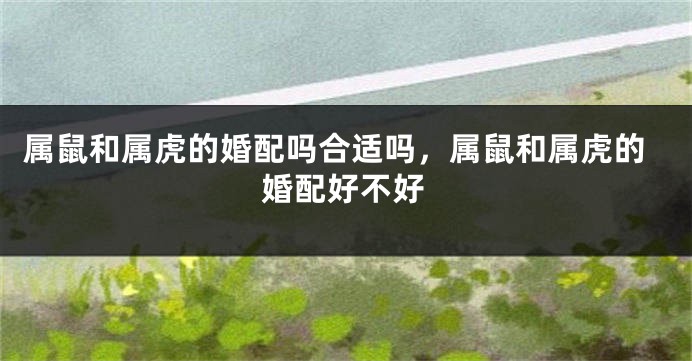 属鼠和属虎的婚配吗合适吗，属鼠和属虎的婚配好不好