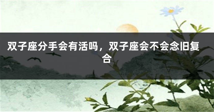 双子座分手会有活吗，双子座会不会念旧复合