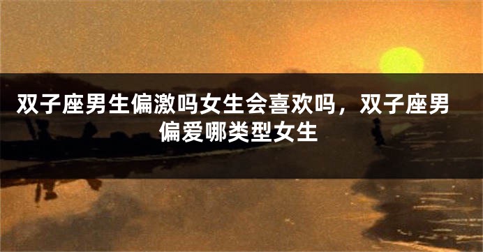 双子座男生偏激吗女生会喜欢吗，双子座男偏爱哪类型女生
