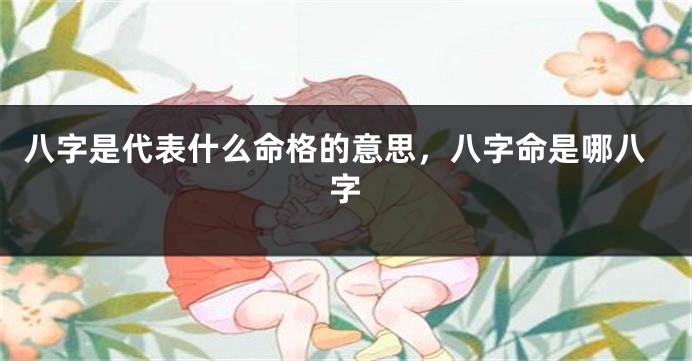 八字是代表什么命格的意思，八字命是哪八字
