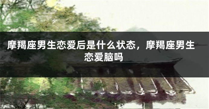 摩羯座男生恋爱后是什么状态，摩羯座男生恋爱脑吗