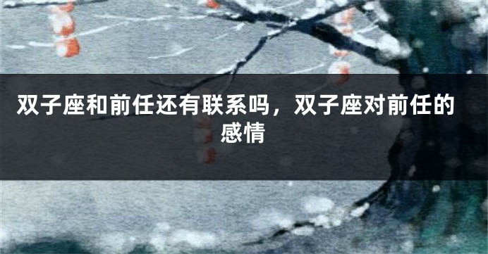 双子座和前任还有联系吗，双子座对前任的感情
