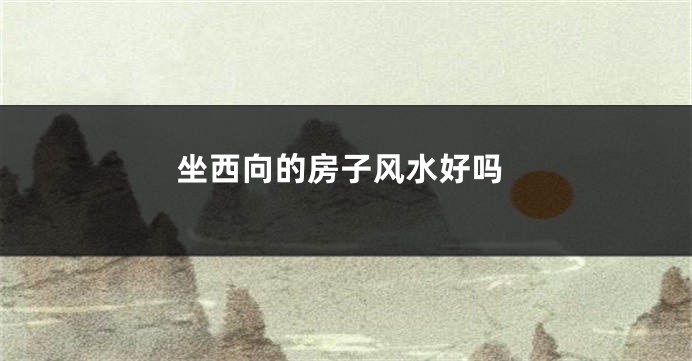 坐西向的房子风水好吗