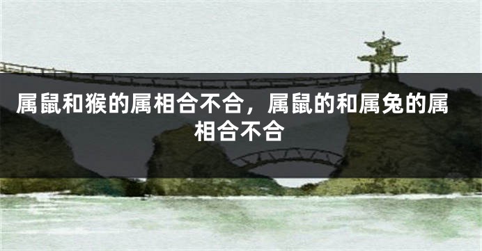 属鼠和猴的属相合不合，属鼠的和属兔的属相合不合