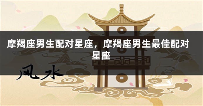 摩羯座男生配对星座，摩羯座男生最佳配对星座