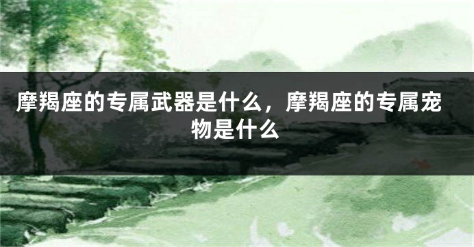 摩羯座的专属武器是什么，摩羯座的专属宠物是什么