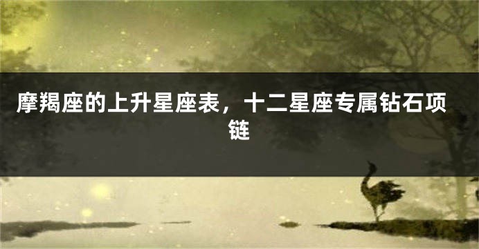 摩羯座的上升星座表，十二星座专属钻石项链