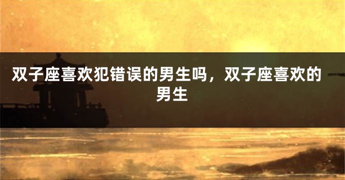 双子座喜欢犯错误的男生吗,双子座喜欢的男生