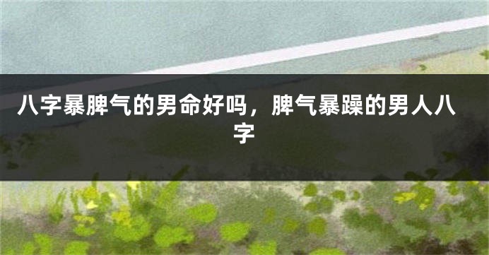 八字暴脾气的男命好吗，脾气暴躁的男人八字