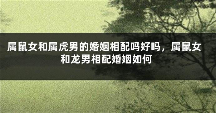 属鼠女和属虎男的婚姻相配吗好吗，属鼠女和龙男相配婚姻如何