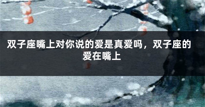 双子座嘴上对你说的爱是真爱吗，双子座的爱在嘴上