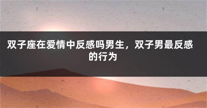 双子座在爱情中反感吗男生，双子男最反感的行为