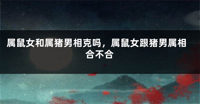 属鼠女和属猪男相克吗，属鼠女跟猪男属相合不合