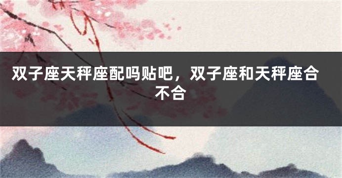 双子座天秤座配吗贴吧，双子座和天秤座合不合