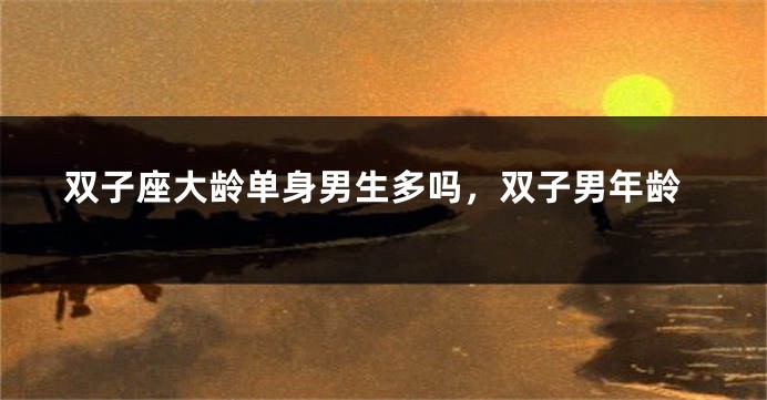双子座大龄单身男生多吗，双子男年龄