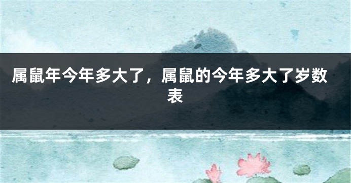 属鼠年今年多大了，属鼠的今年多大了岁数表