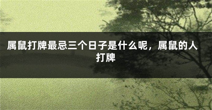 属鼠打牌最忌三个日子是什么呢，属鼠的人打牌
