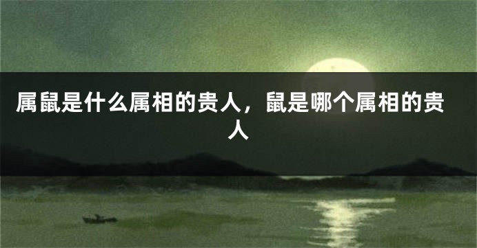 属鼠是什么属相的贵人，鼠是哪个属相的贵人