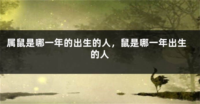 属鼠是哪一年的出生的人，鼠是哪一年出生的人