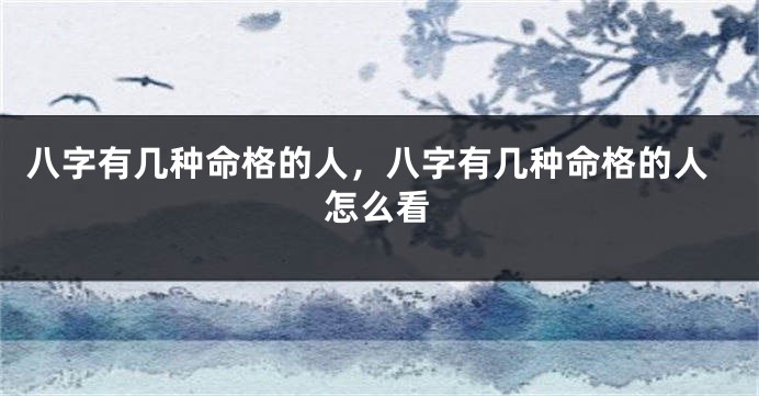 八字有几种命格的人，八字有几种命格的人怎么看