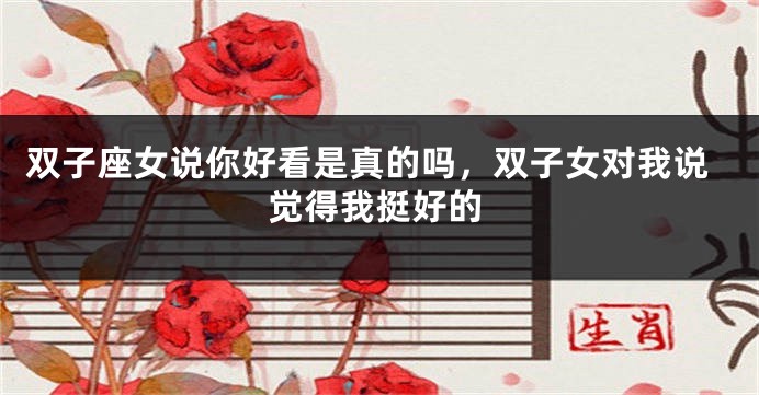 双子座女说你好看是真的吗，双子女对我说觉得我挺好的