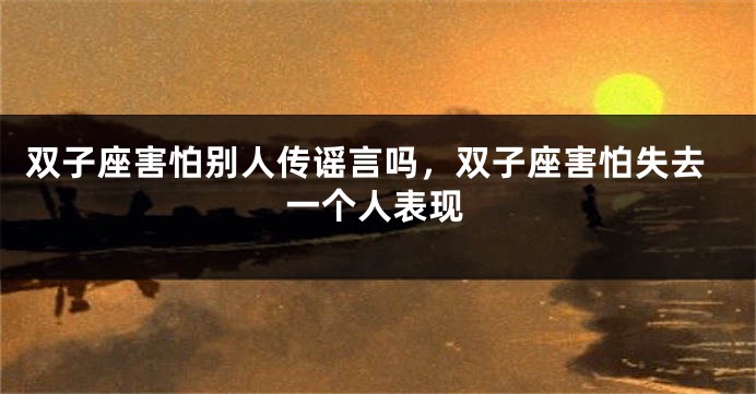 双子座害怕别人传谣言吗,双子座害怕失去一个人表现