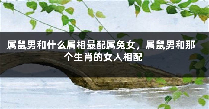 属鼠男和什么属相最配属兔女，属鼠男和那个生肖的女人相配