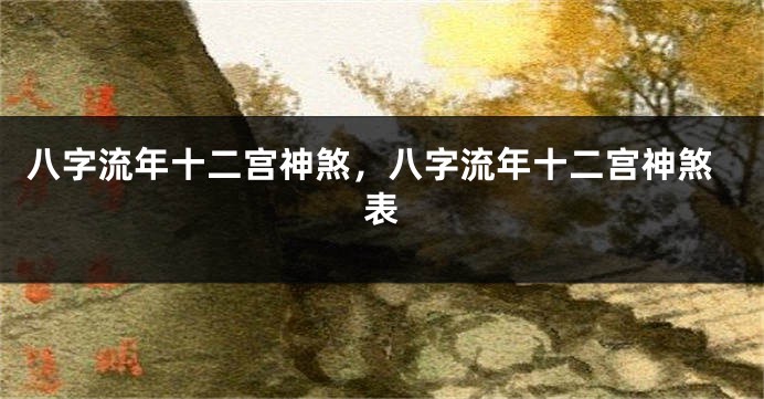八字流年十二宫神煞，八字流年十二宫神煞表