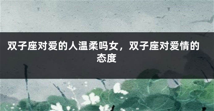 双子座对爱的人温柔吗女，双子座对爱情的态度
