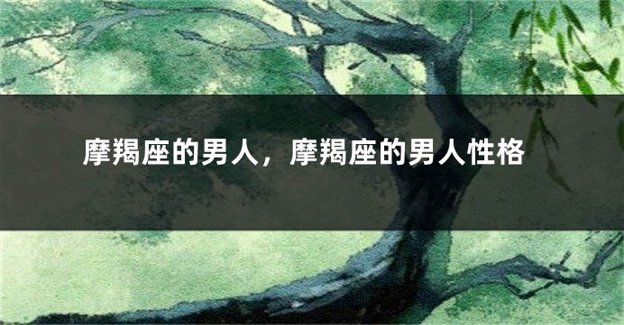 摩羯座的男人，摩羯座的男人性格