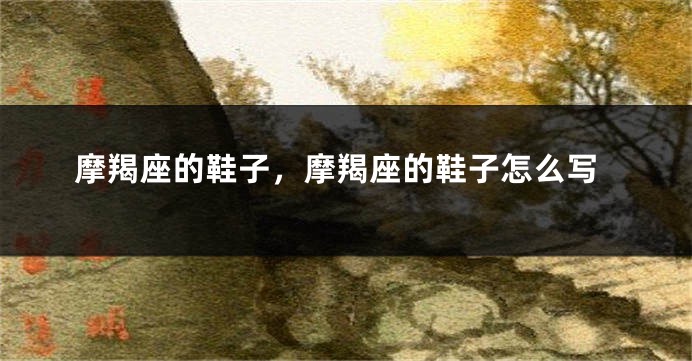 摩羯座的鞋子，摩羯座的鞋子怎么写