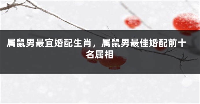 属鼠男最宜婚配生肖，属鼠男最佳婚配前十名属相